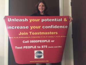 Heather Riches with TM Banner